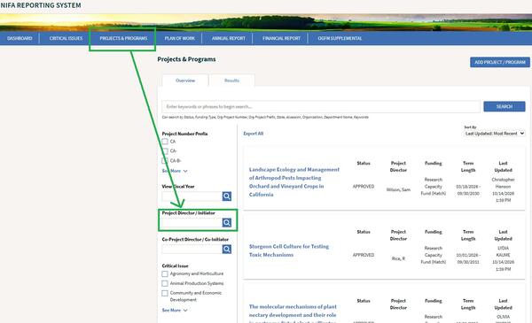 NRS Project Page Director Search